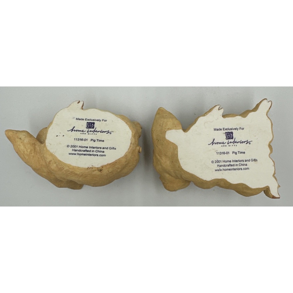 Pair of Tiny 2001 Home Interiors PIG TIME LITTLE PIGGY Figurines EUC - Picture 4 of 4